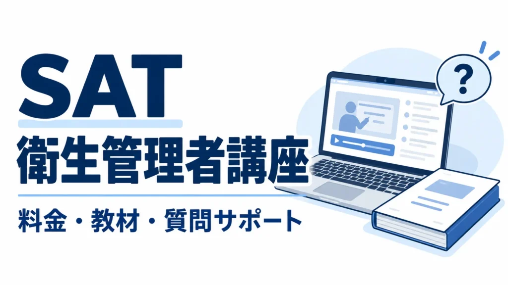 SATの衛生管理者講座|料金・教材・質問サポート